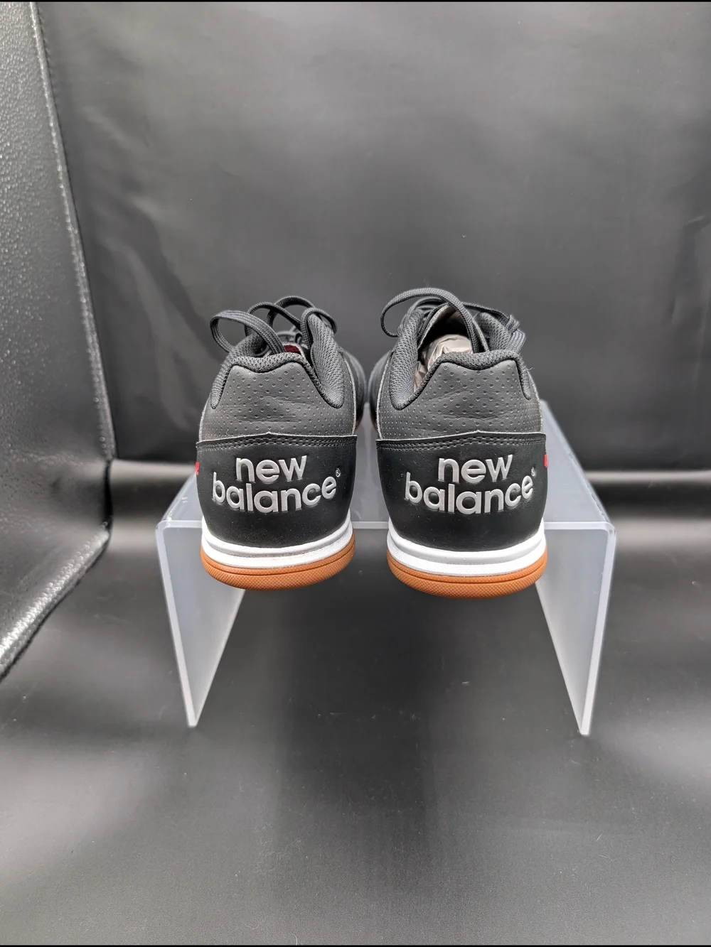 New Balance Men’s Black Indoor Soccer Shoes with Gum Sole NWOT